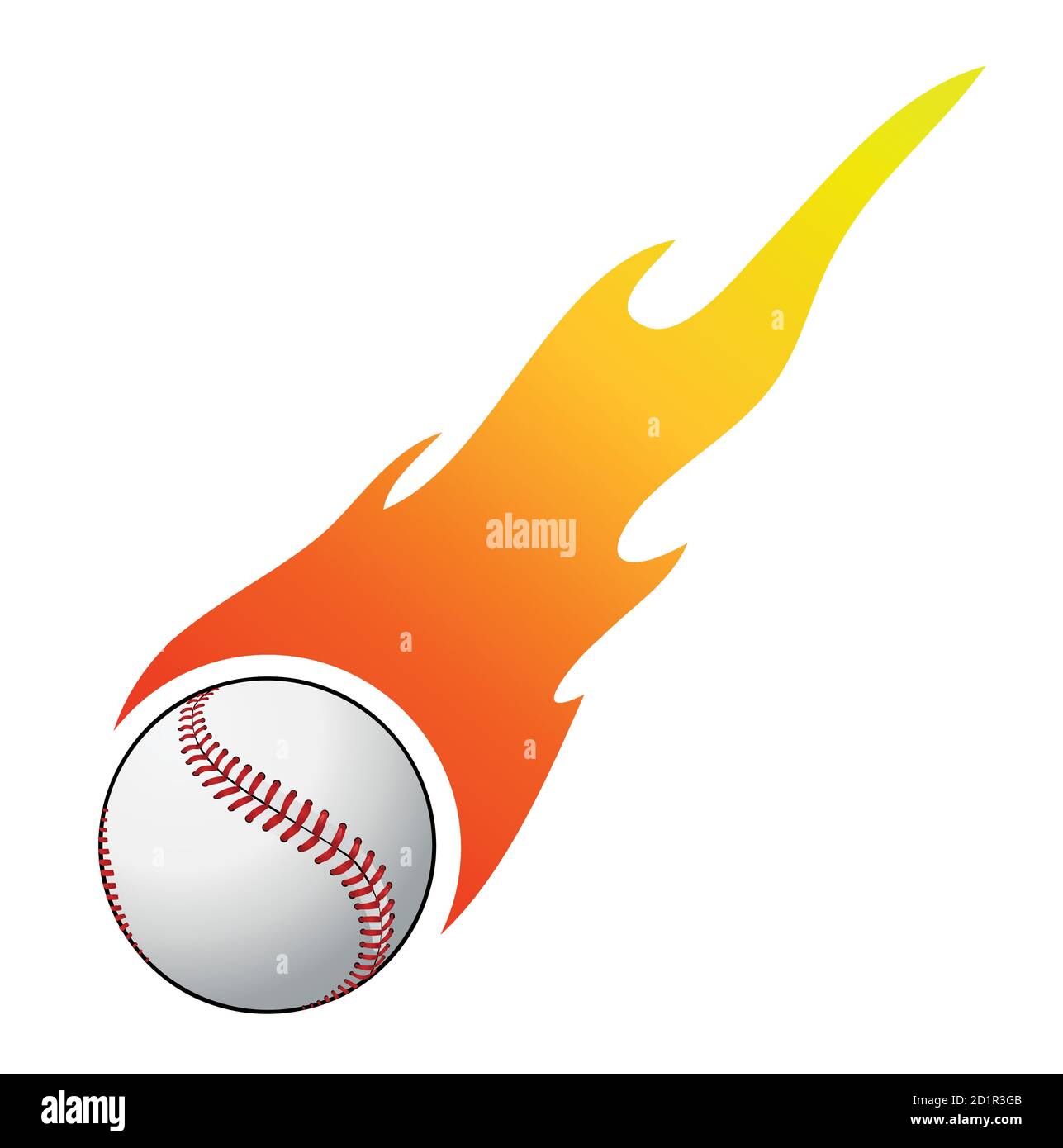 Baseball mit Flammen-Vektor Stock Vektor
