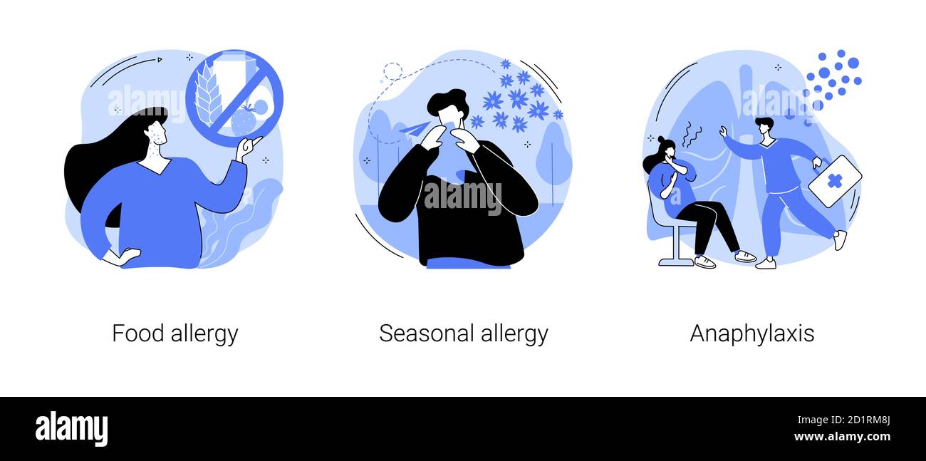 Allergische Erkrankungen abstrakte Konzept Vektor-Illustrationen. Stock Vektor