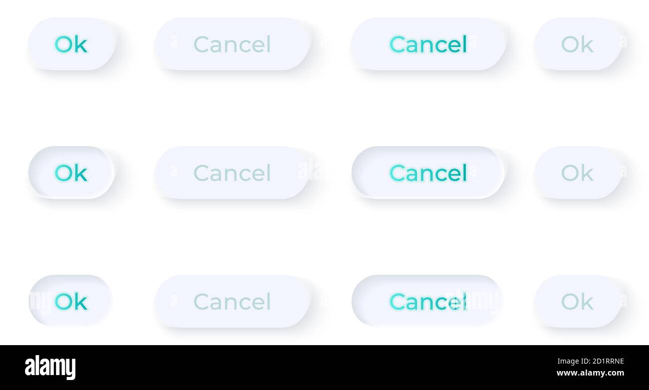 Confirmation Buttons UI Elements Kit Stock Vektor