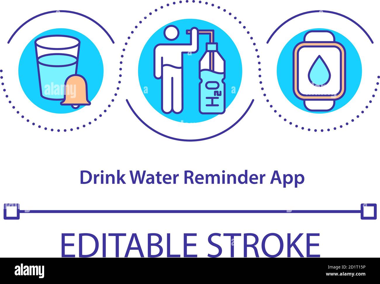 Symbol für Trinkwasserinnerung App-Konzept Stock Vektor