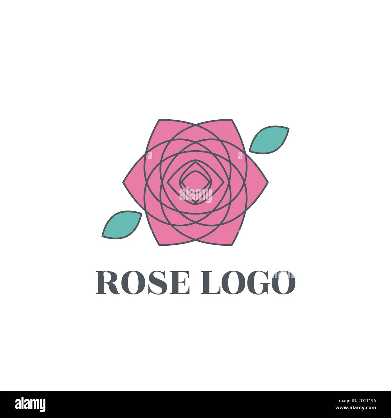 Rose Logo-Vorlage. Bunte Rose Symbol auf weißem Hintergrund. Vektor EPS10  Stock-Vektorgrafik - Alamy
