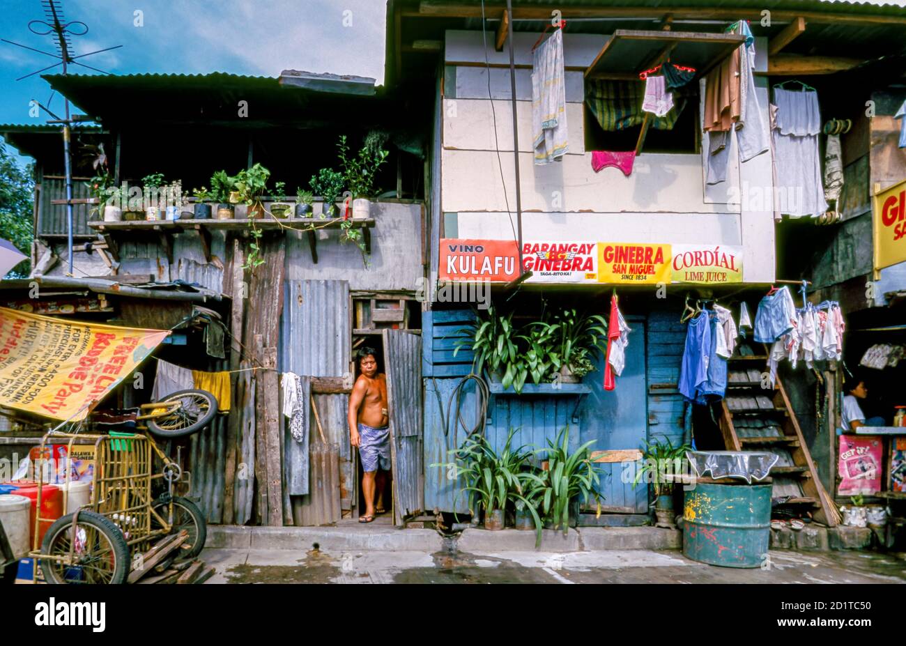 Slum Gehäuse in Shanty Stadt, Manila, Philippinen Stockfoto
