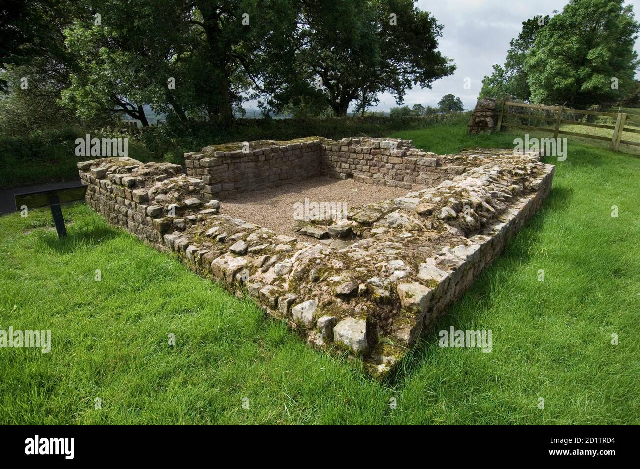 LEAHILL TURM: HADRIANS WAND, CUMBRIA. Die Überreste eines Netzes von Signaltürmen, westlich von Birdoswald. Stockfoto