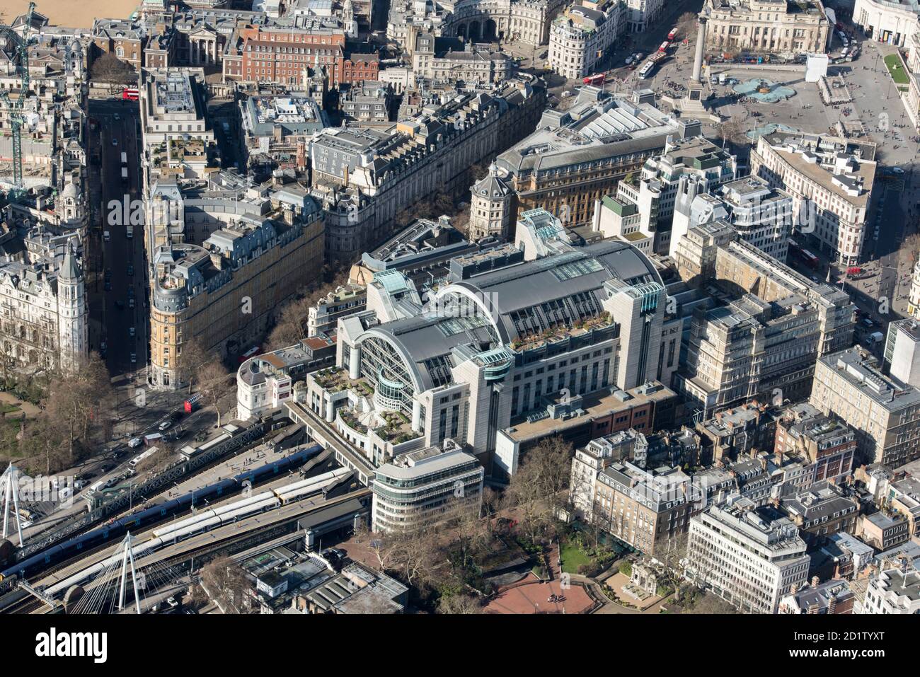 Charing Cross Station, London, 2018, Großbritannien. Luftaufnahme. Stockfoto
