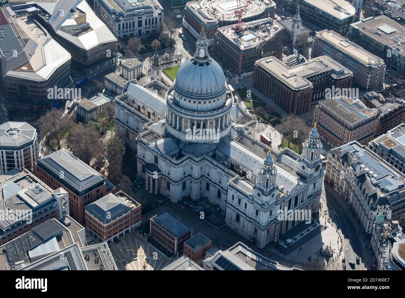 St Paul's Cathedral, London, 2018, Großbritannien. Luftaufnahme. Stockfoto