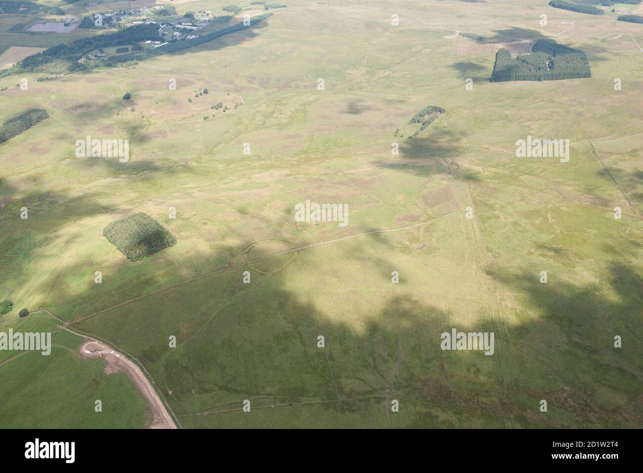 Fawdon Hill verteidigte Siedlung, Northumberland, 2014. Luftaufnahme. Stockfoto