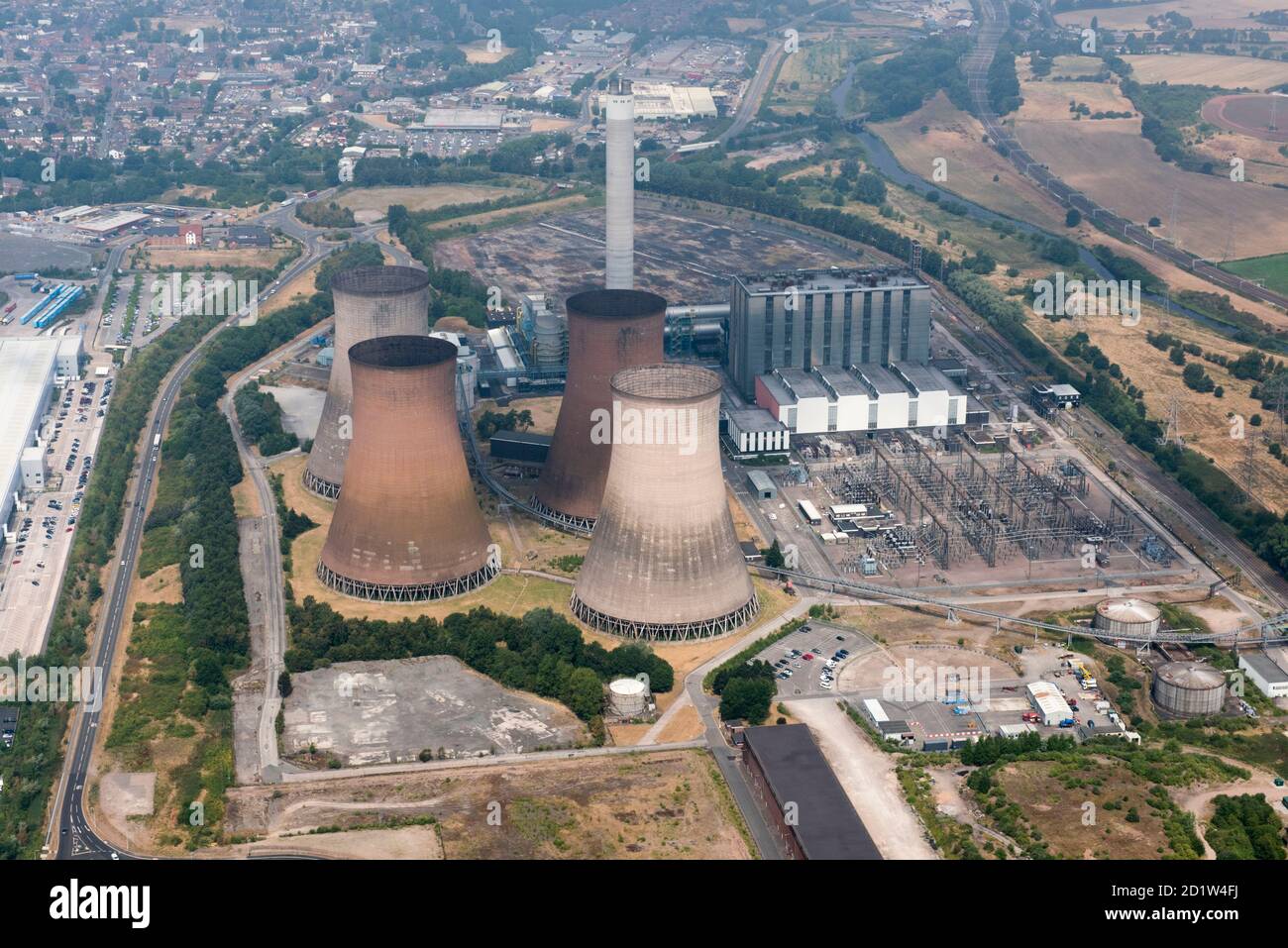 Rugeley Power Station, Staffordshire, 2018. Luftaufnahme. Stockfoto