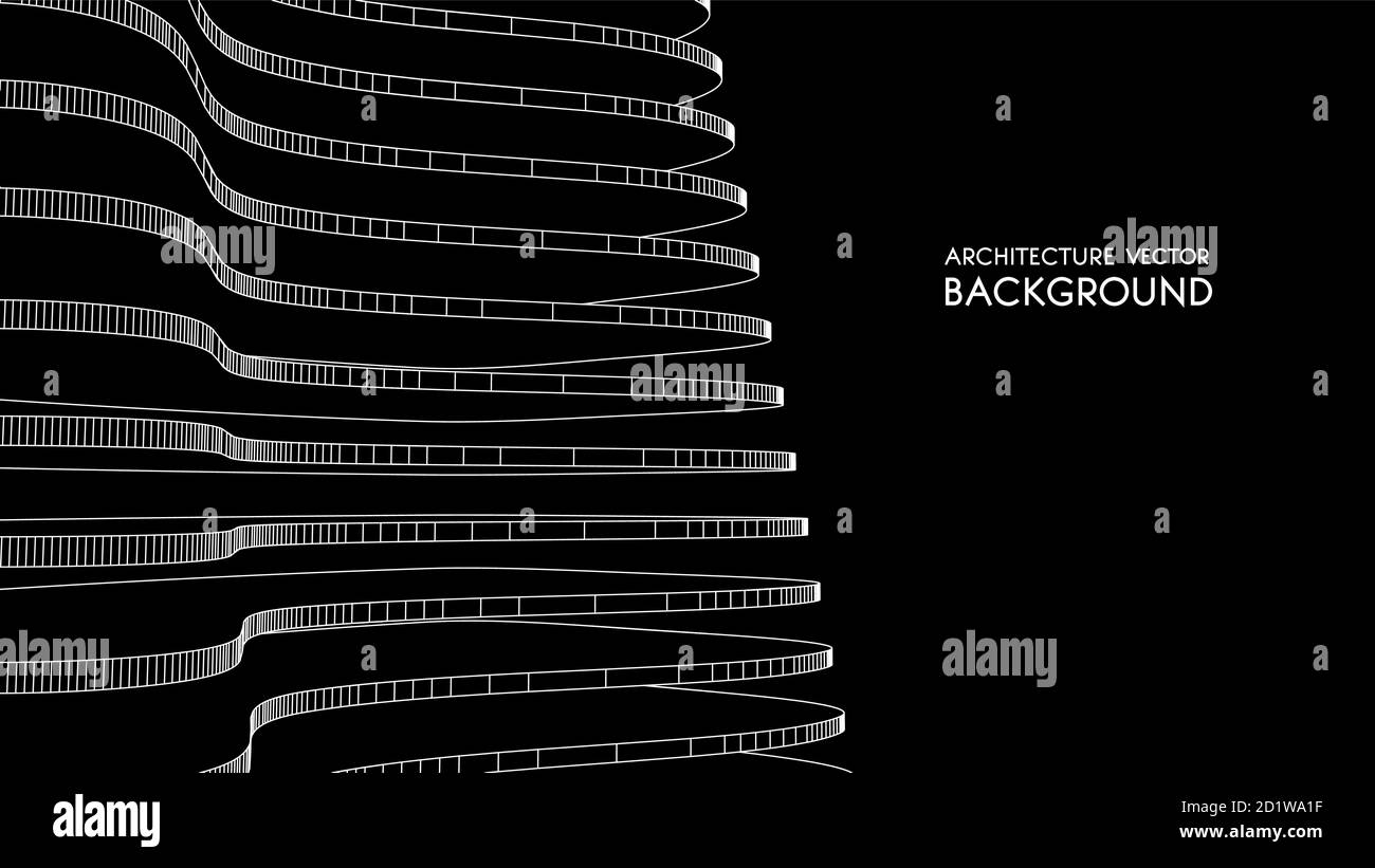 3D Vektor abstraktes futuristisches Design für Geschäftspräsentation. Architektonischer Hintergrund für Banner, Booklet, Poster. Künstliche Intelligenz Stock Vektor