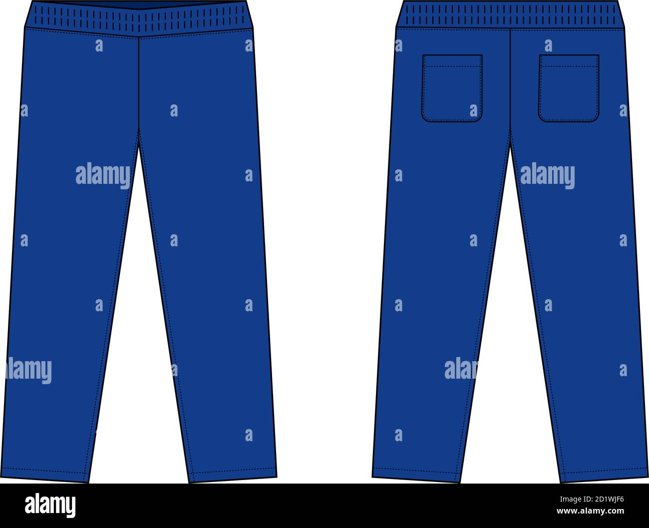 Casual Jersey Hosen / Sweat Pants Vorlage Vektor Illustration / Blau Stock Vektor