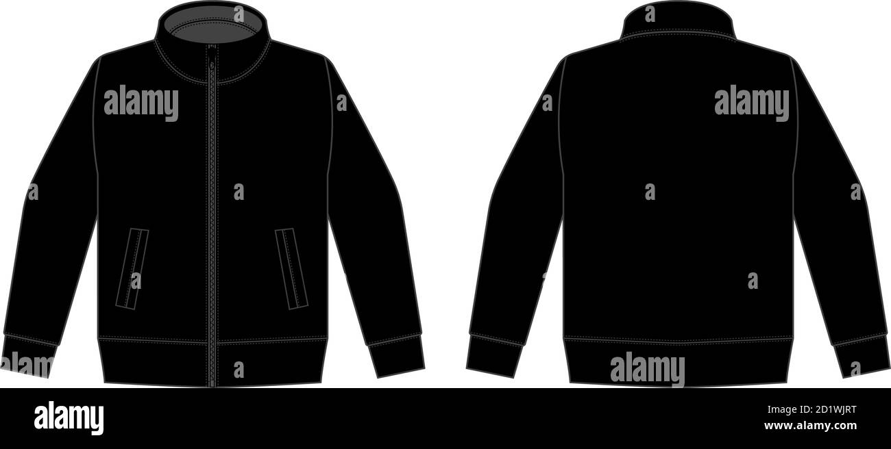 Legeres Jersey-Shirt (Sport-Trainingsbekleidung) vektorgrafik / schwarz Stock Vektor