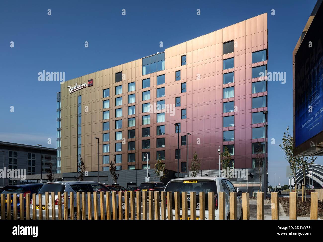 Außenansicht des Radisson RED Hotels mit 174 Zimmern, Glasgow, Schottland, Großbritannien. Stockfoto