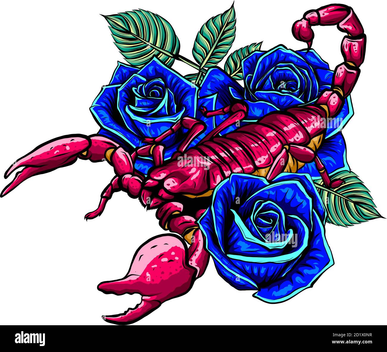 Hand gezeichnete Skizze des Skorpions. Tattoo Tier. Vektor-illustration Stock Vektor