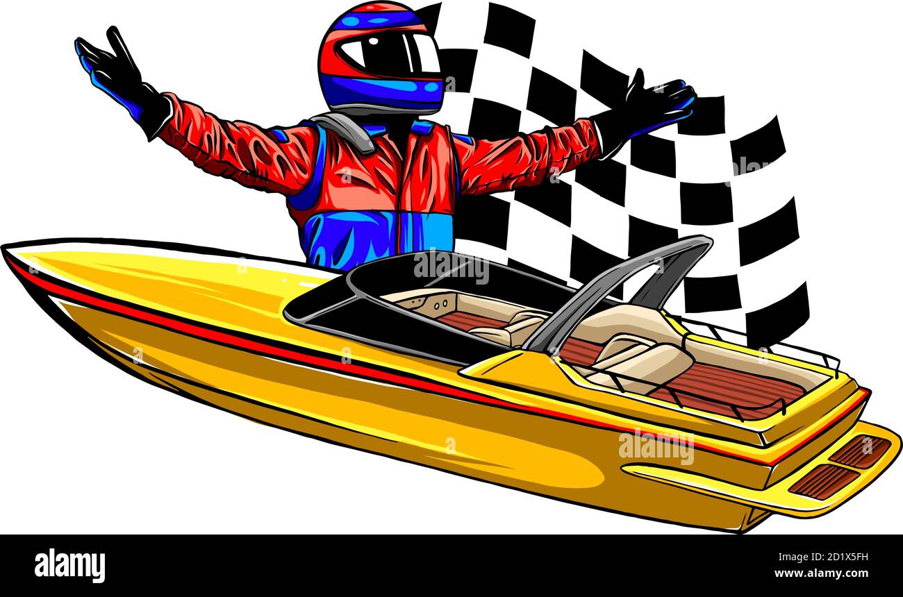 Motorboot Race Vector Illustration Design Art Stock Vektor