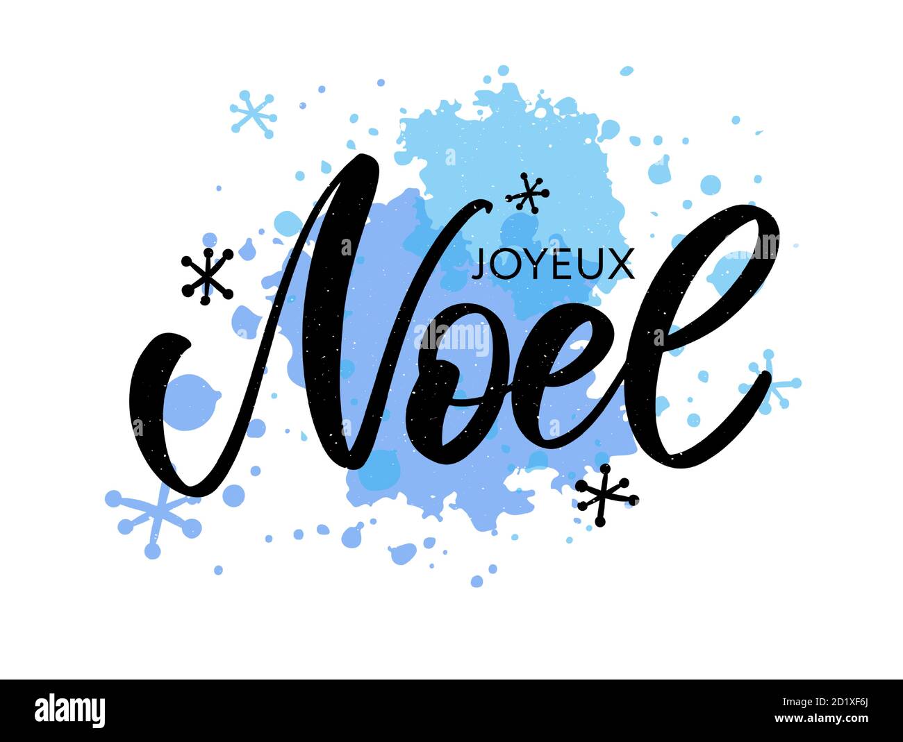 Merry Christmas Card Template mit Grüße in französischer Sprache. Joyeux Noel. Vektor-Illustration EPS10 Stock Vektor