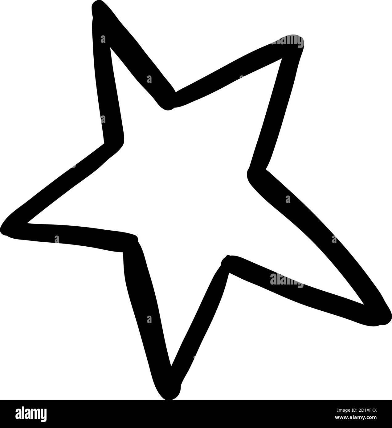 Halloween Doodle Star Element. Isolierte Vektorgrafik für die gestaltung der Oktoberferien Stock Vektor