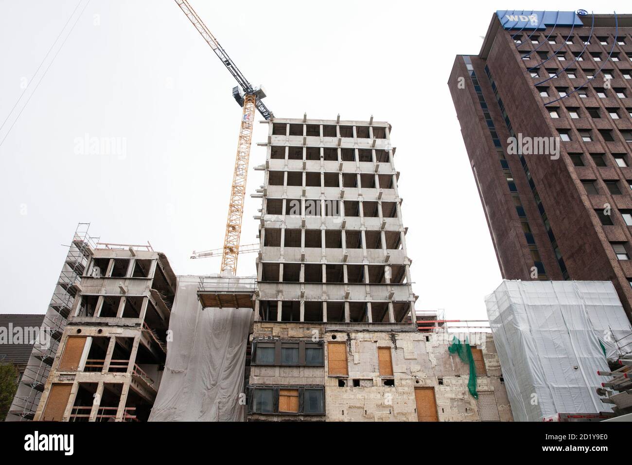 Rekonstruktion des Filmhauses des Westdeutschen Rundfunks, des WDR oder des Westdeutschen Rundfunks Köln, einer deutschen öffentlich-rechtlichen Rundfunkanstalt, Colog Stockfoto