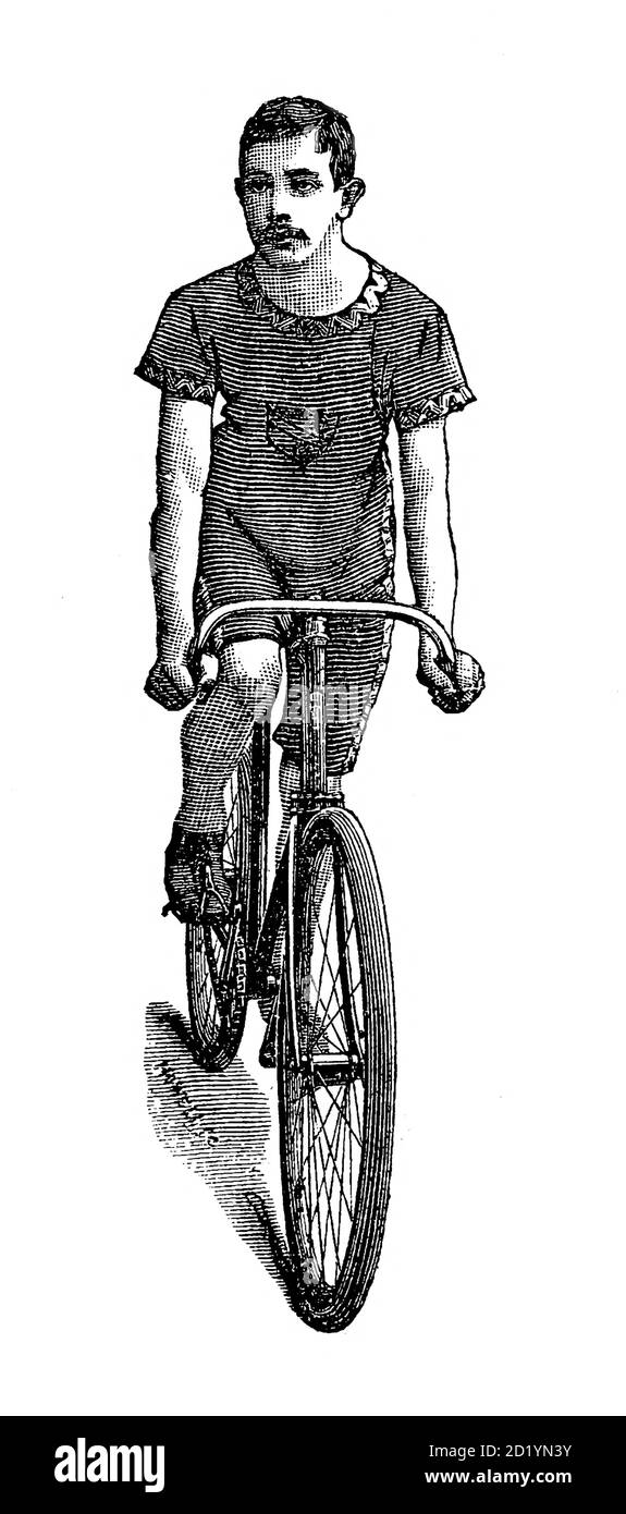 Sportler auf dem Fahrrad von unterwegs zu Gesundheit und Glück von Charles A. Vogeler Company [Werbung] Erscheinungsdatum 1897 Stockfoto