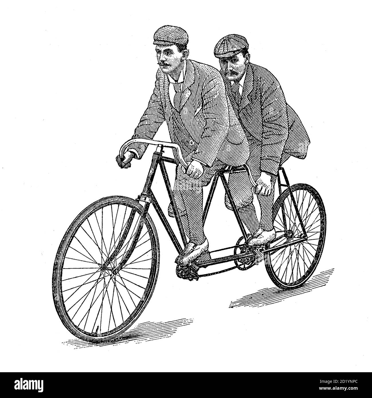 Tandemfahrer auf dem Fahrrad von unterwegs zu Gesundheit und Glück von Charles A. Vogeler Company [Werbung] Erscheinungsdatum 1897 Stockfoto