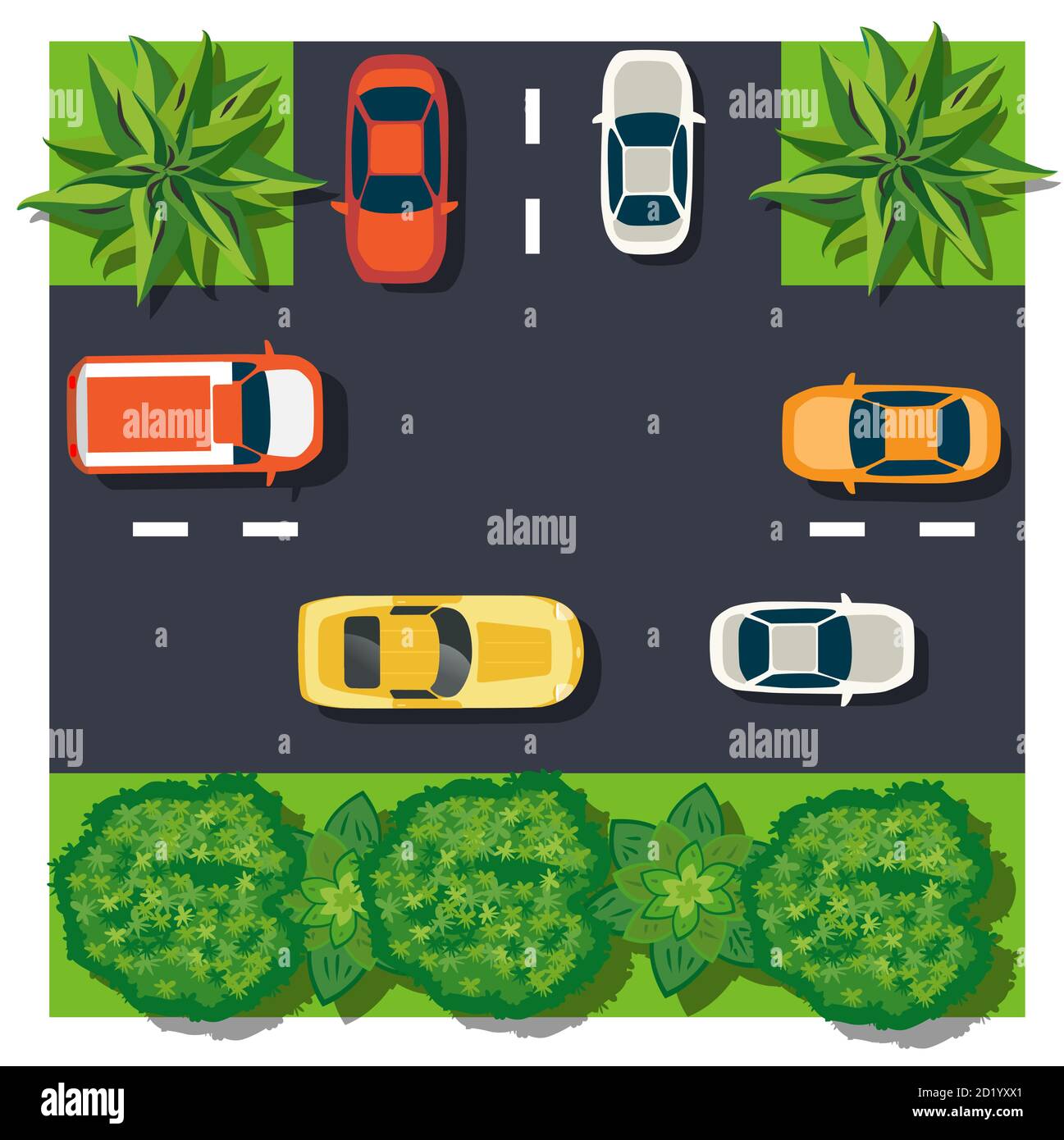 Die obere Ansicht ist eine Karte des Stadtteils Modulblock mit Stadtinfrastruktur Stock Vektor
