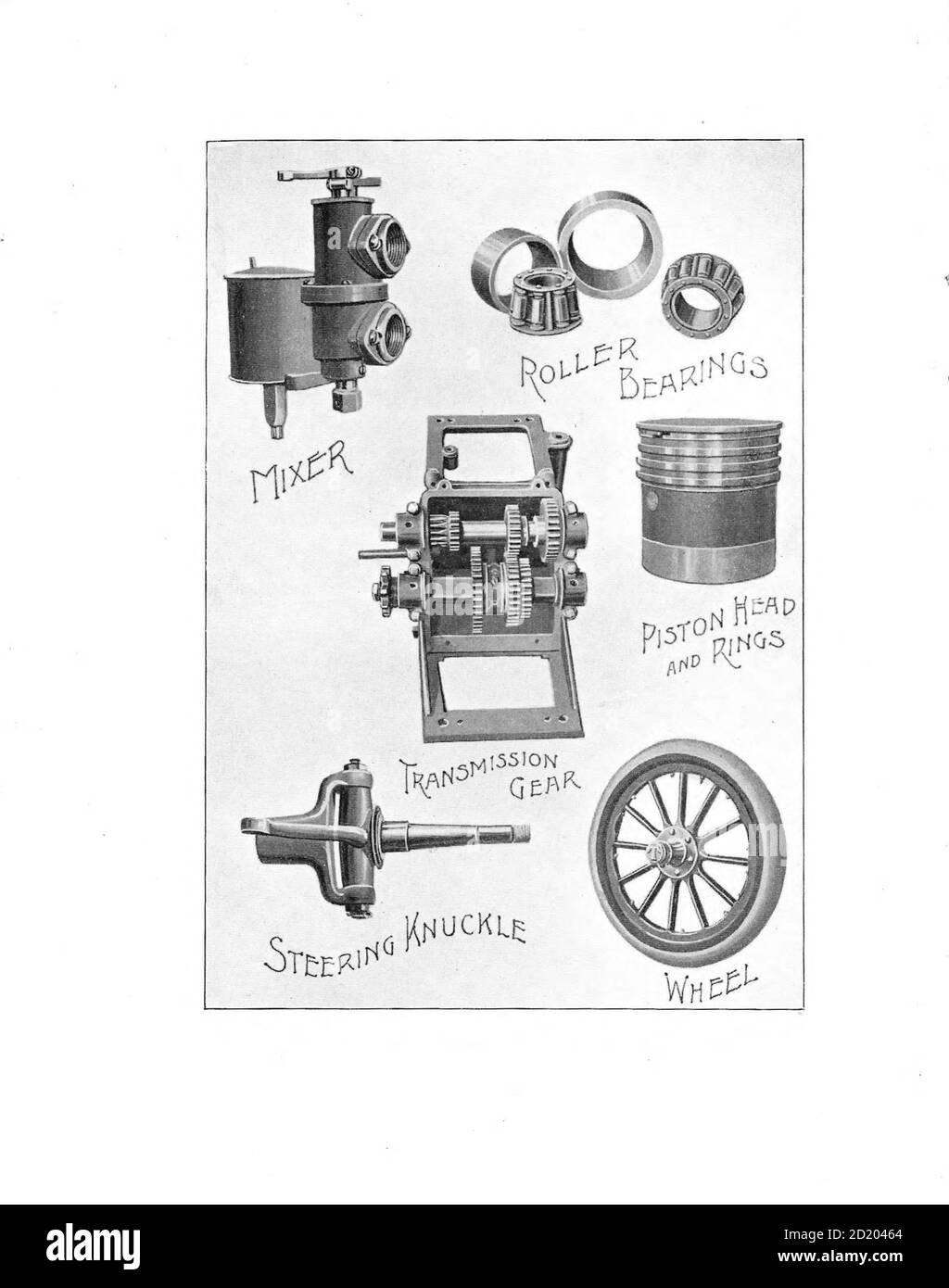 Automobilteile aus dem E. R. Thomas Motor Co. Inc. Advance Catalog - Hersteller von Automobilen und Auto-Bi Motorcycles - aus Buffalo New York, USA, gedruckt 1903. E. R. Thomas Motor Company war ein Hersteller von motorisierten Fahrrädern, motorisierten Dreirädern, Motorrädern und Automobilen in Buffalo, New York zwischen 1900 und 1919 Stockfoto