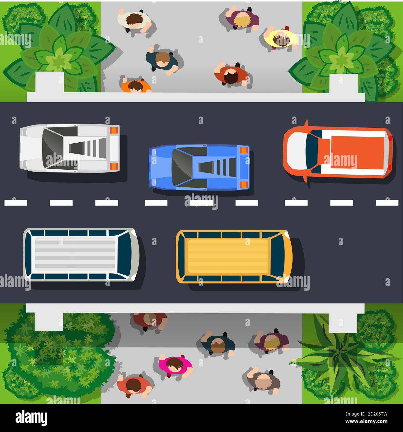 Ein Blick von oben ist ein Stadtplan von Ein Stadtpark Stock Vektor