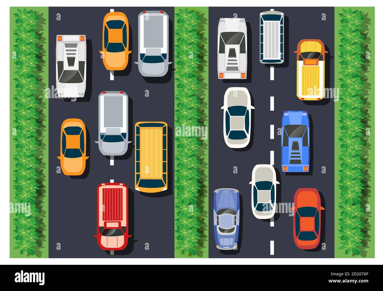 Die obere Ansicht ist eine Karte des Stadtteils Modulblock mit Stadtinfrastruktur Stock Vektor
