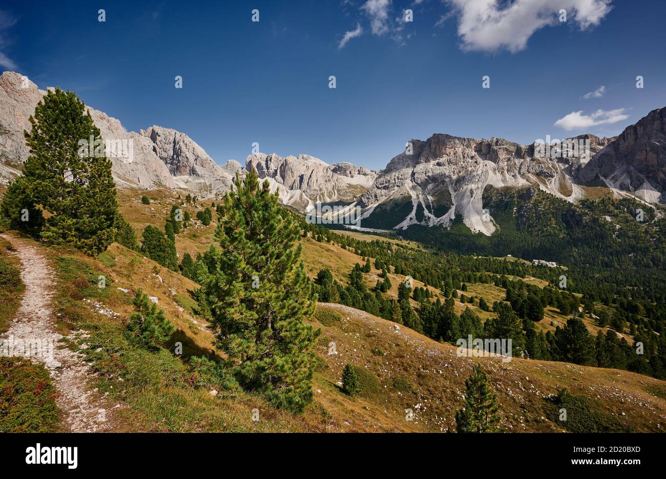 Geisler Gruppe, Naturpark Puez-Geisler, Wolkenstein, Südtirol, Italien Stockfoto
