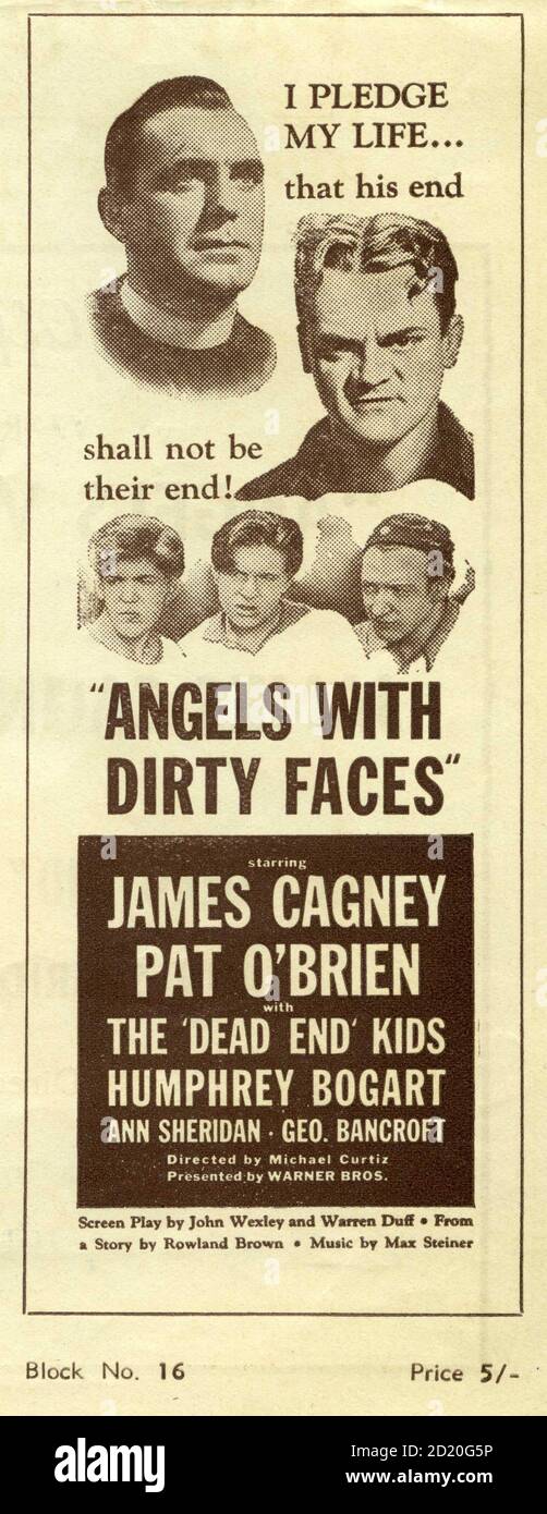 JAMES CAGNEY und PAT O'BRIEN mit DEN DEAD END KIDS in ANGELS WITH DIRTY FACES 1938 Regisseur MICHAEL CURTIZ Warner Bros Stockfoto