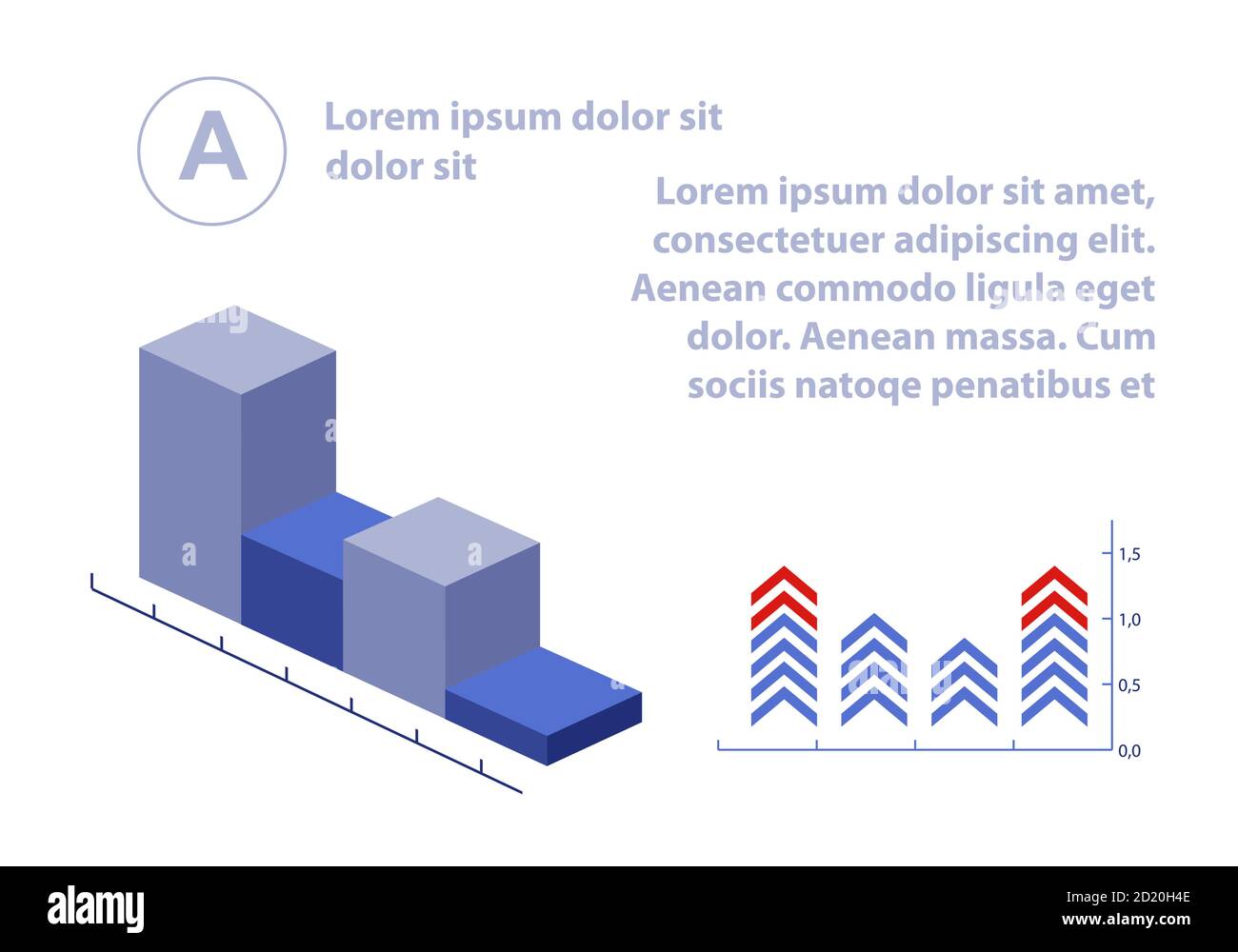 Business Finance Pfeil mit Diagrammen und Infografik Statistik Stock Vektor