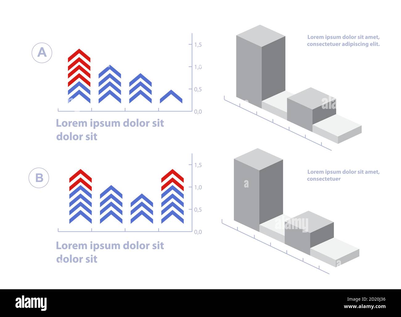 Business Finance Pfeil mit Diagrammen und Infografik Statistik Stock Vektor