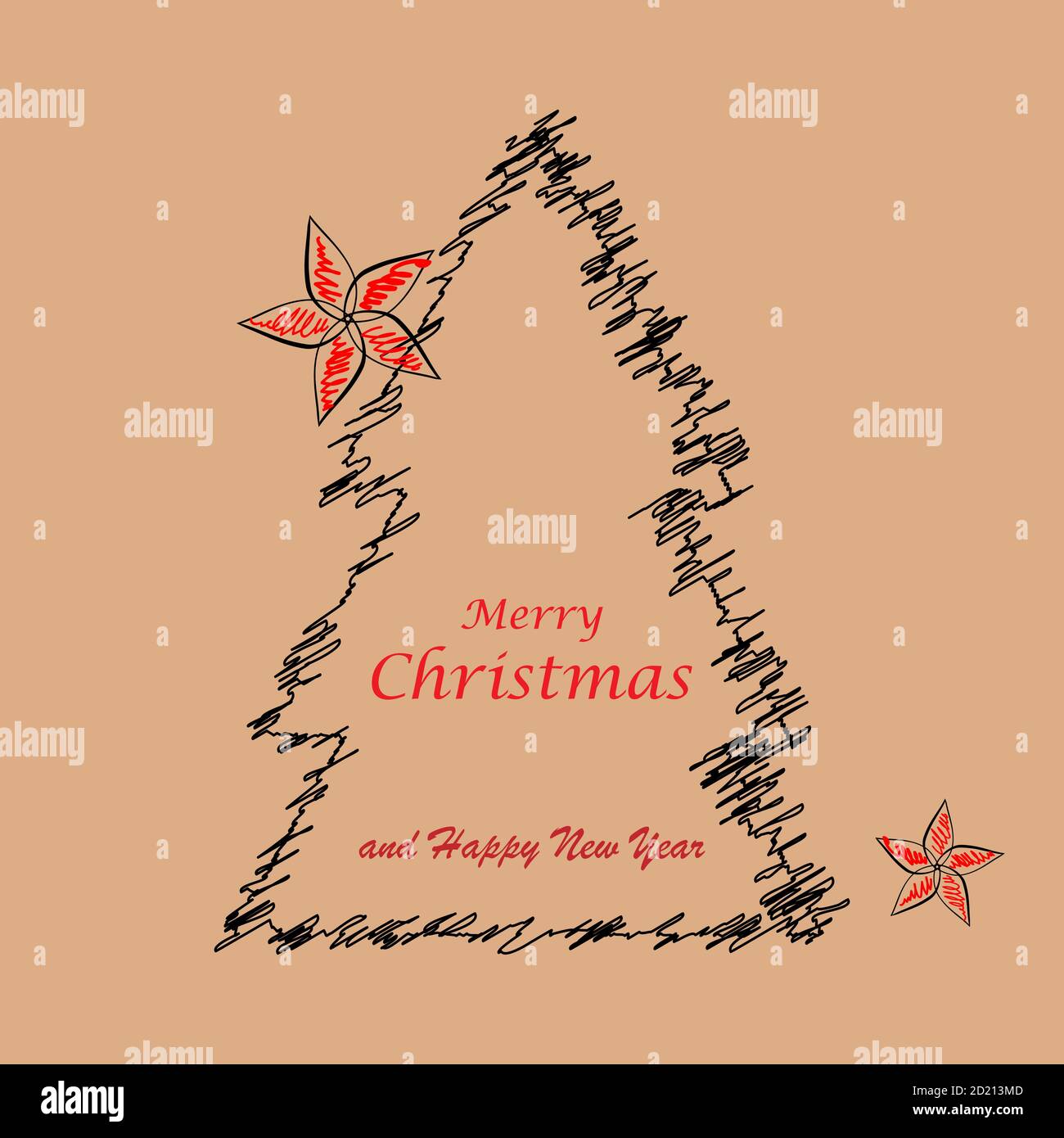 Dekorativer Rahmen für die Verwendung im Netz. Stilisierte Silvester, kreative Rahmenvorlage, weihnachtsstern Blume, Pflanze. Hintergrund der Papierfarbe. Stock Vektor