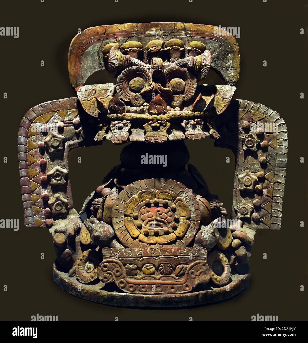 Ein Deckel aus der Teotihuacan Kultur, Xolalpán Phase, mittlere Klassik. 400 und 700 n. Chr. . Mexiko, Mexikaner, Amerika, Stockfoto