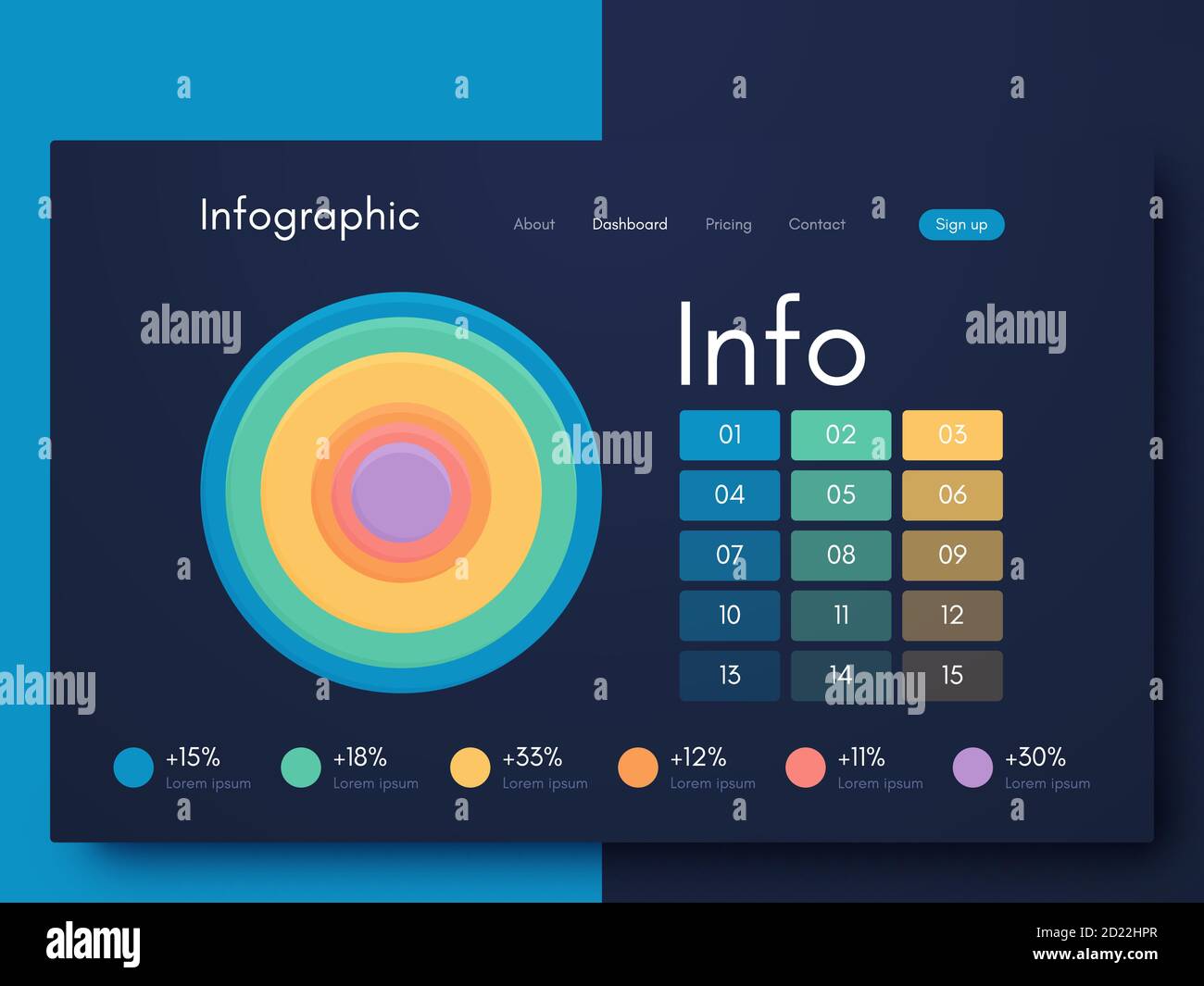 Vektorgrafiken Infografiken mit sechs Optionen. Vorlage für die Erstellung von mobilen Anwendungen, Workflow-Layout, Diagramm, Banner, Web-Design, Unternehmen Stock Vektor