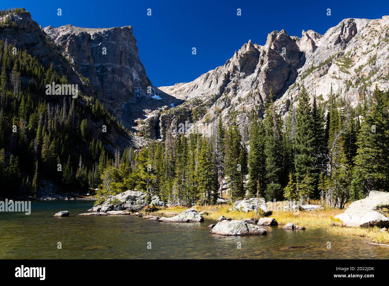 Emerald Lake in Rocky Mountain Nationalpark Stockfoto