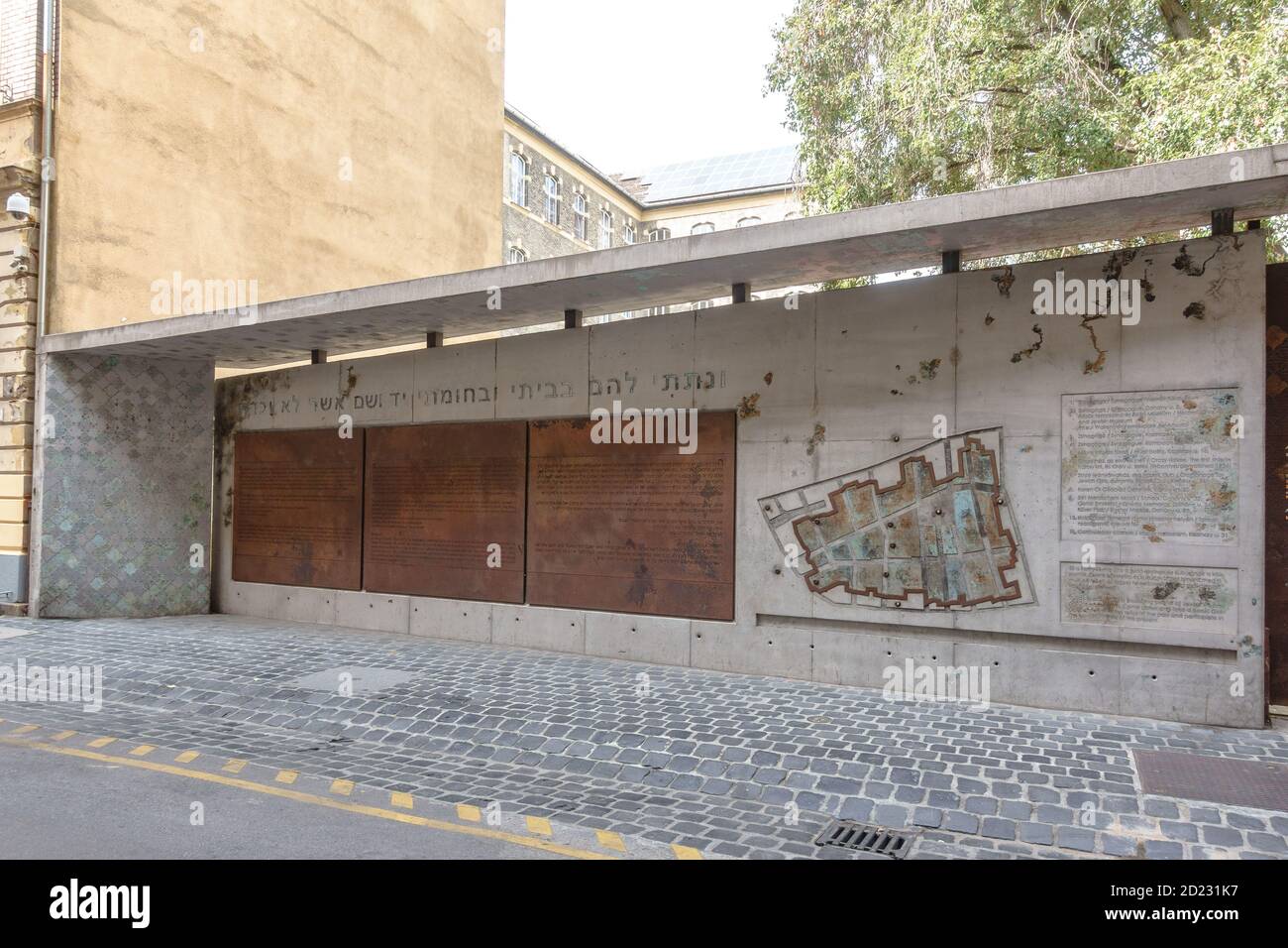 Eine Karte, die das jüdische Ghetto in Budapest während des Zweiten Weltkriegs darstellt Stockfoto