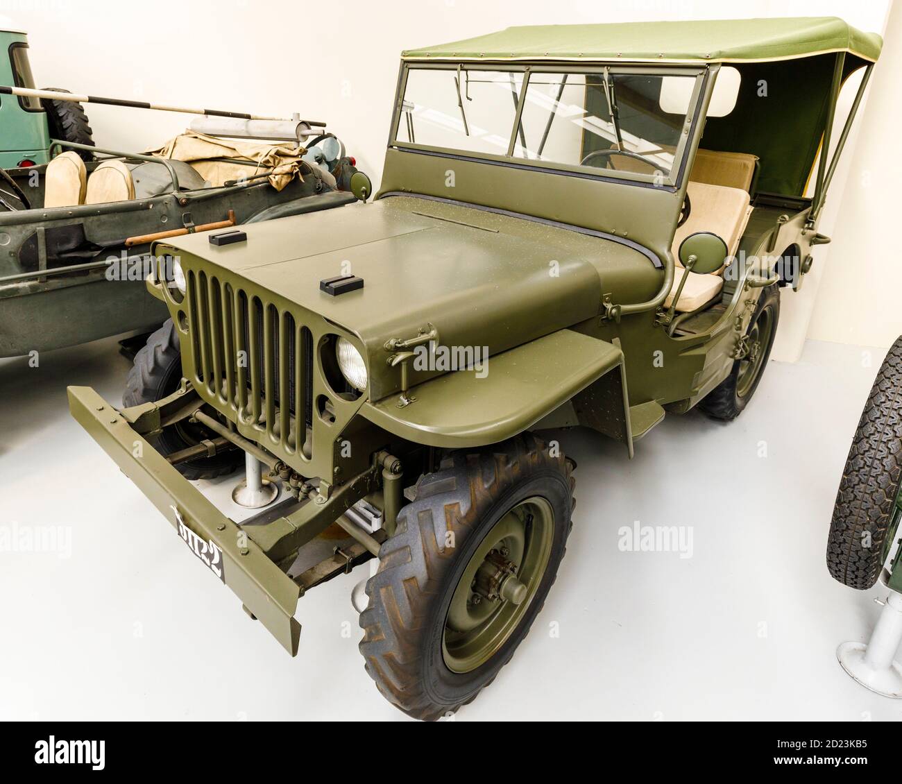1942 Willys MB Jeep im Southward Motor Museum, Otaihanga, North Island, Neuseeland. Stockfoto