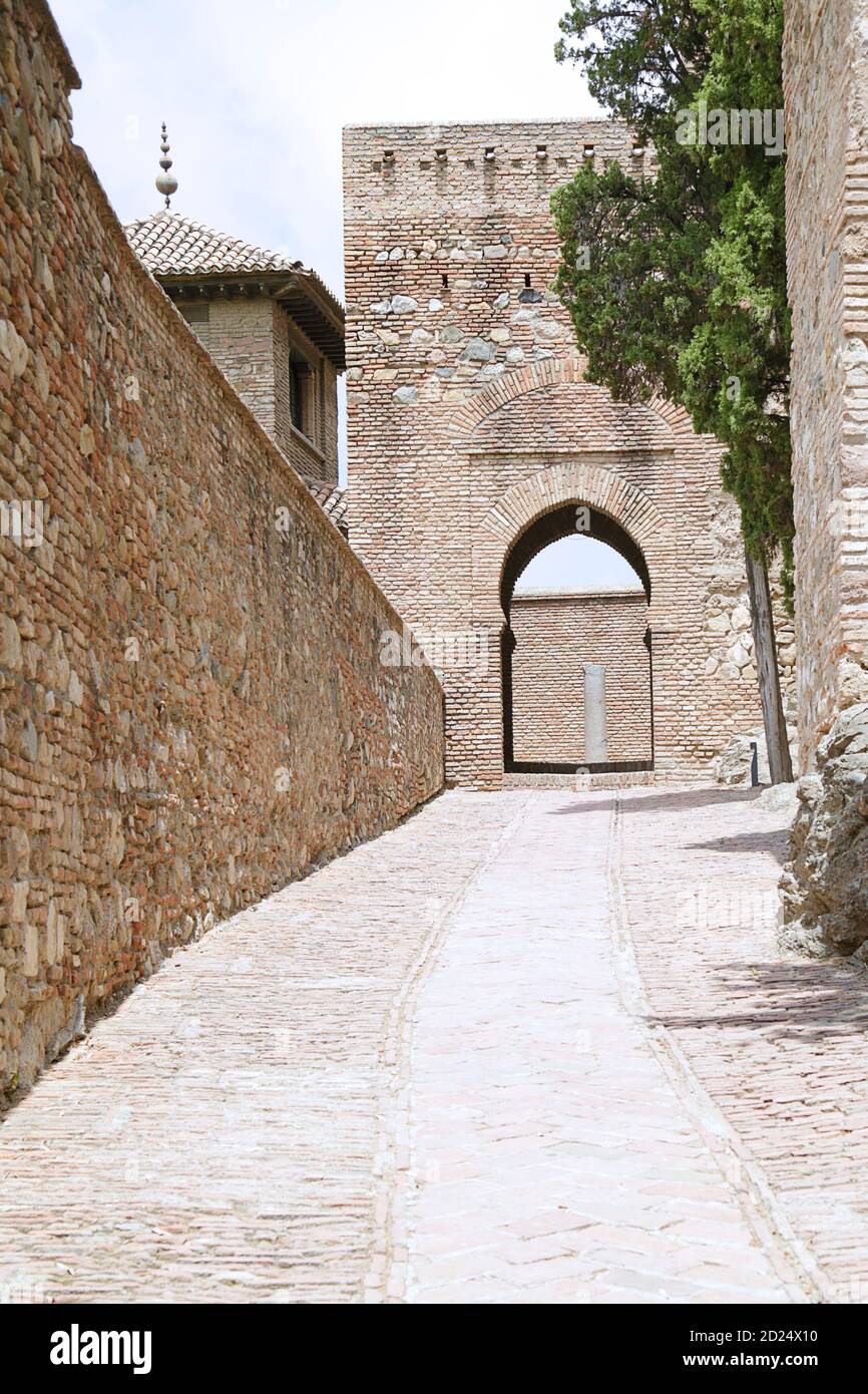 Die Alcazaba, eine palastartige Festung in Malaga, Spanien Stockfoto