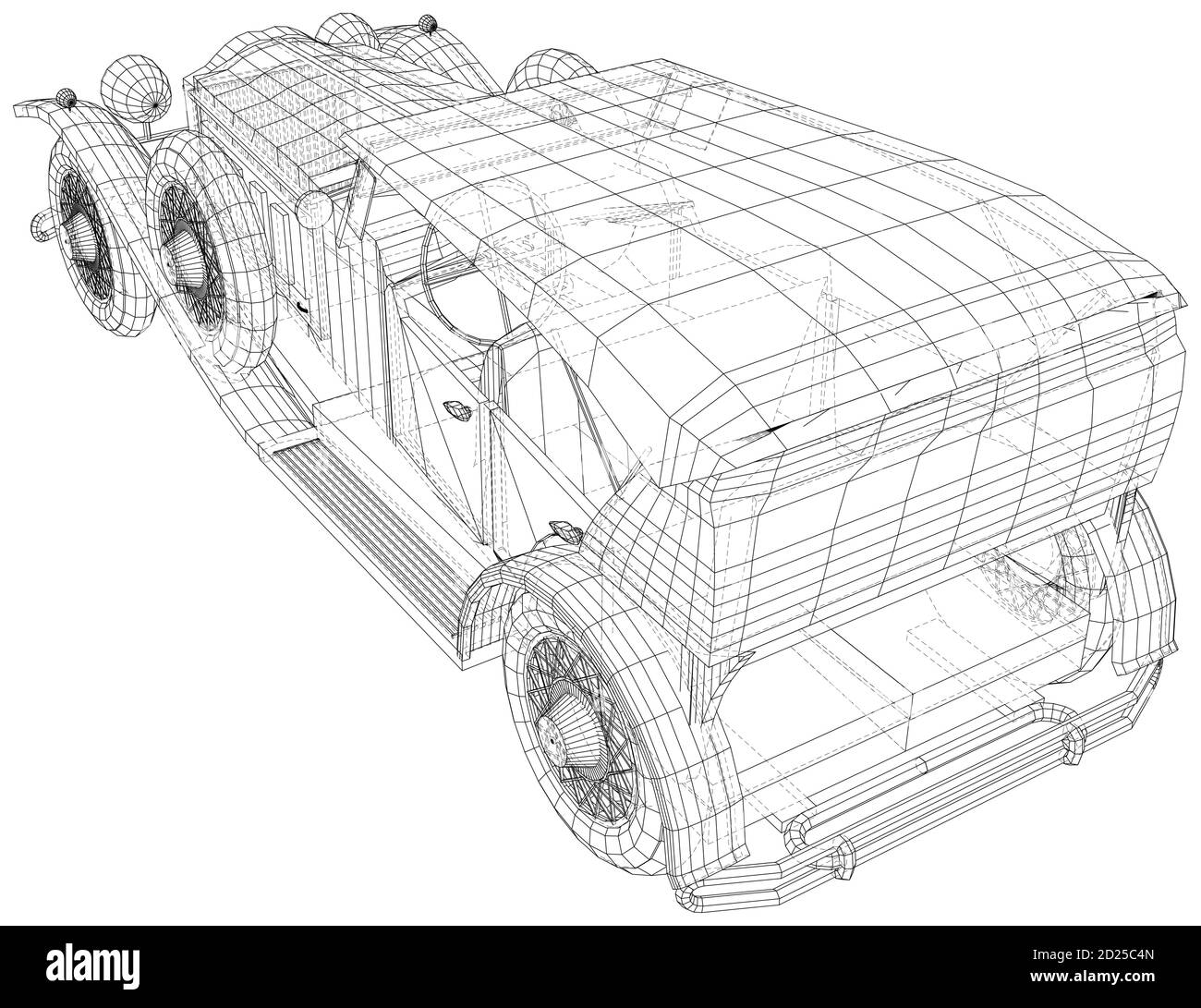 Retro-Auto. Oldtimer Vektor-Illustration des Autos. Die Ebenen sichtbarer und unsichtbarer Linien werden getrennt. EPS10-Format Stock Vektor