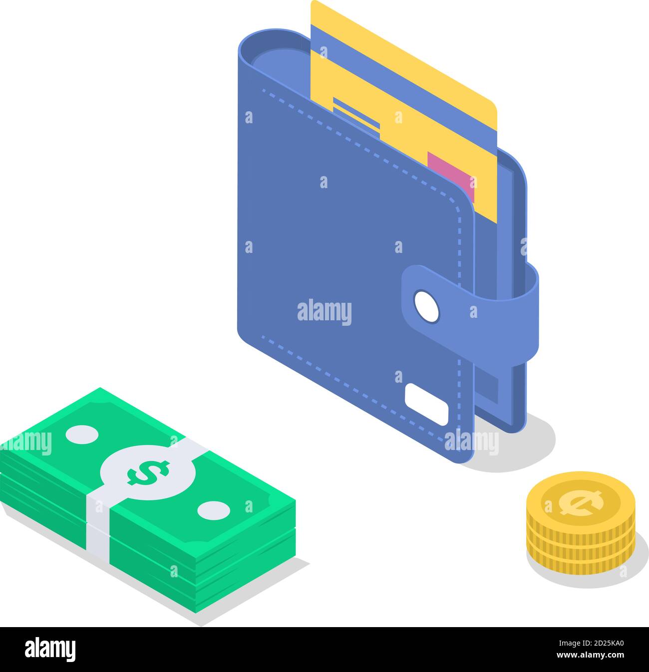 Gehalt Zahlung isometrische Farbe Vektor Illustration. Buchhaltung und Audit. Geld sparen. Umsatzsteigerung. Bankwesen. Jahresbonus. Auszahlung, Zahltag. 3d Stock Vektor