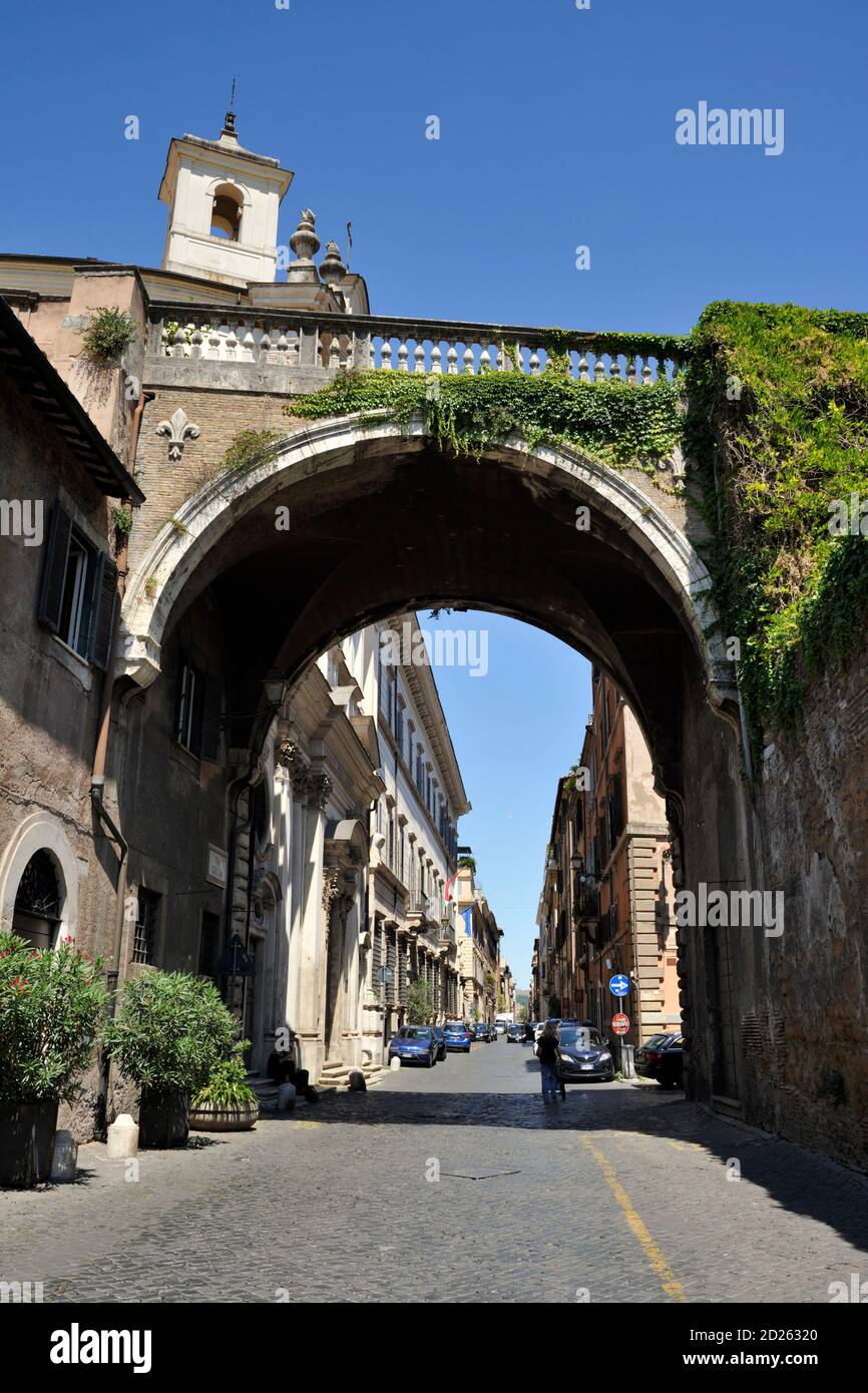 Italien, Rom, Via Giulia, Arch Farnese Stockfoto