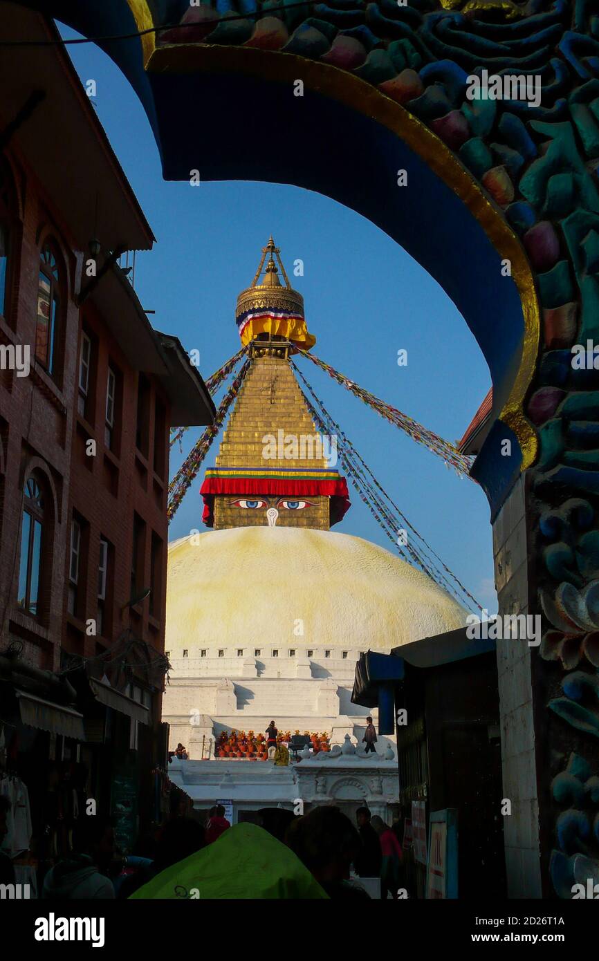 Bodnath Stupa in Kathmandu, Nepal Stockfoto