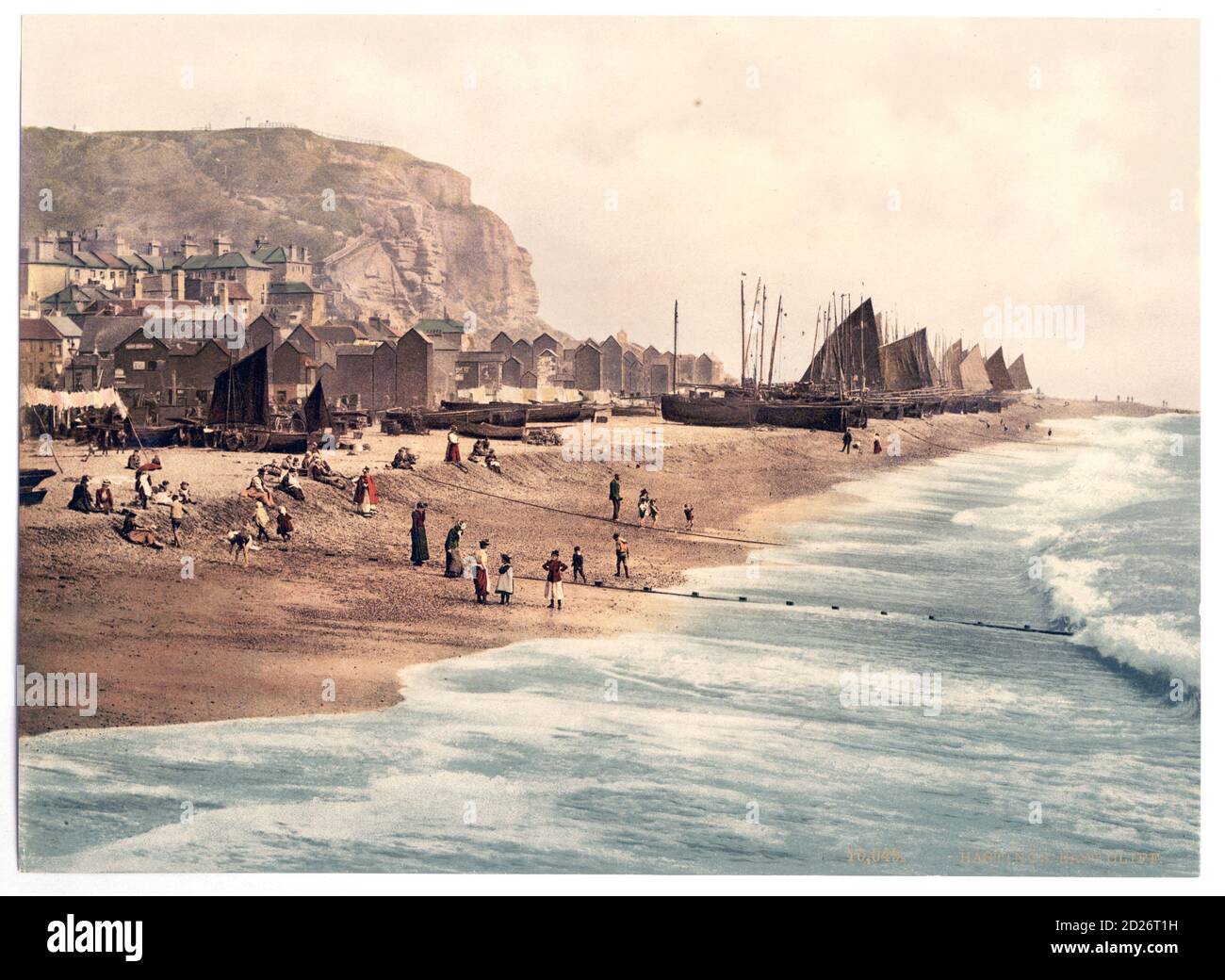 Nostalgic Seaside Escape: Vintage-Fotochrom-Bilder von Englands Küstenresorts Stockfoto