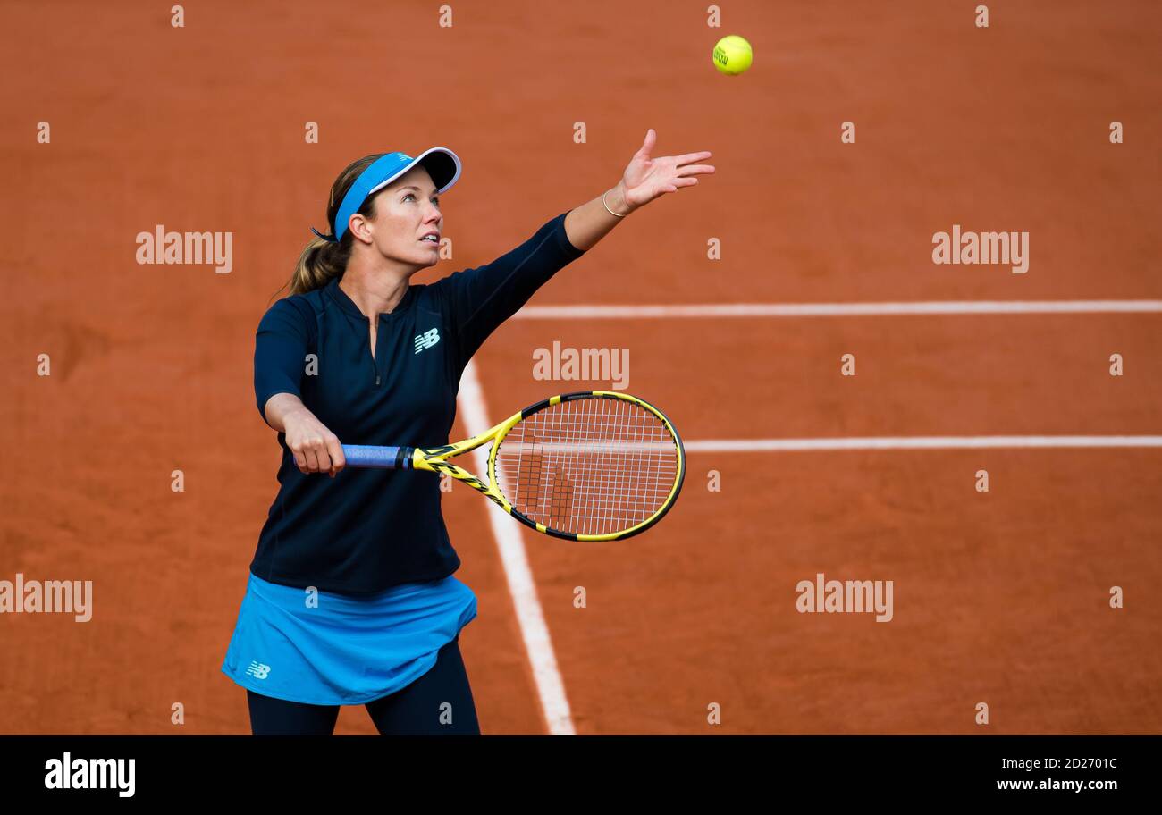 Paris, Frankreich. Oktober 2020. Danielle Collins aus den Vereinigten Staaten im Einsatz gegen Ons Jabeur aus Tunesien während des Viertelfinals beim Roland Garros 2020, Grand Slam Tennisturnier, am 6. Oktober 2020 im Roland Garros Stadion in Paris, Frankreich - Foto Rob Prange / Spanien DPPI / DPPI Credit: LM/DPPI/Rob Prange/Alamy Live News Stockfoto