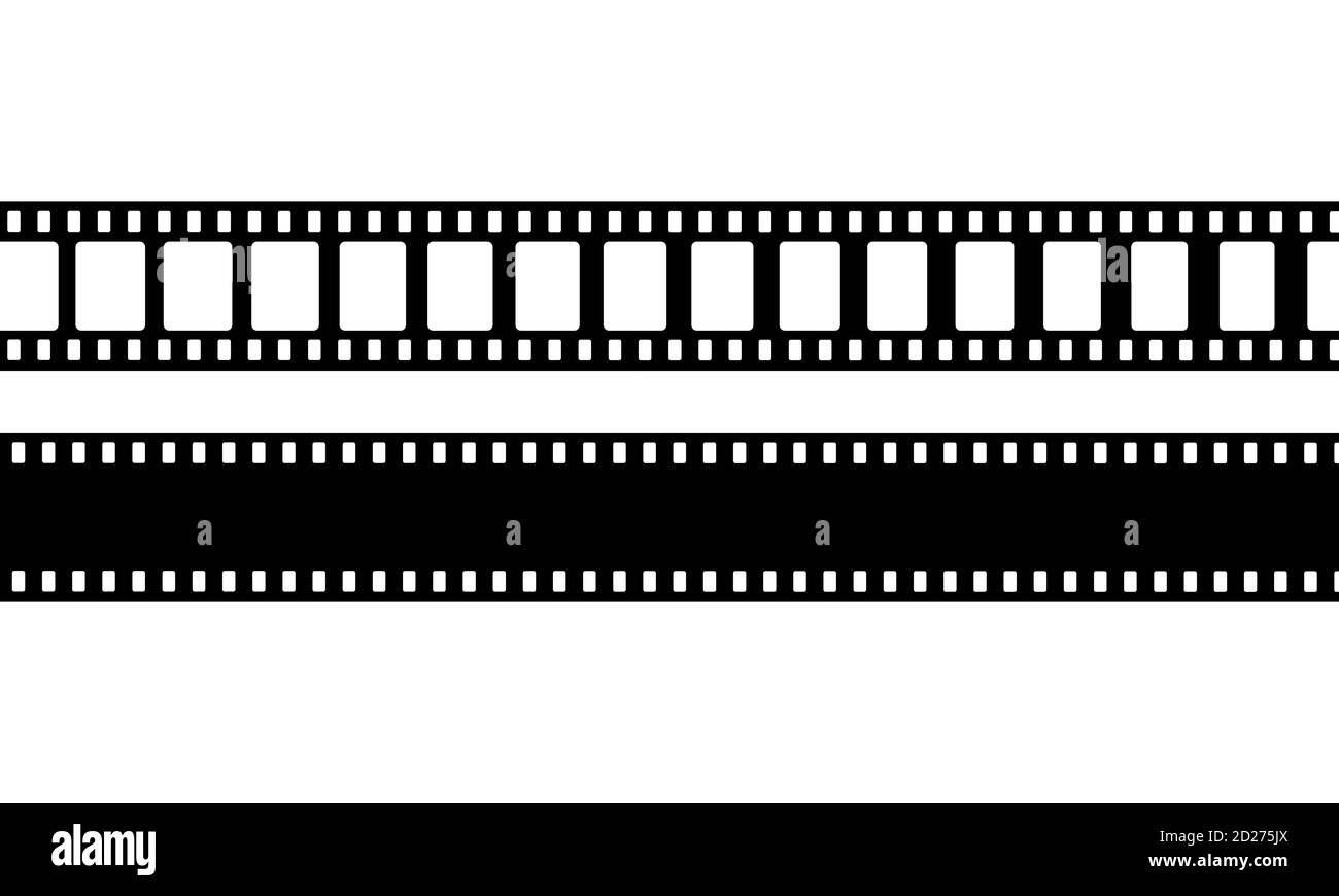 Filmstreifensymbol in Schwarz. Fotofilm. Vektor auf isoliertem weißem Hintergrund. EPS 10 Stock Vektor