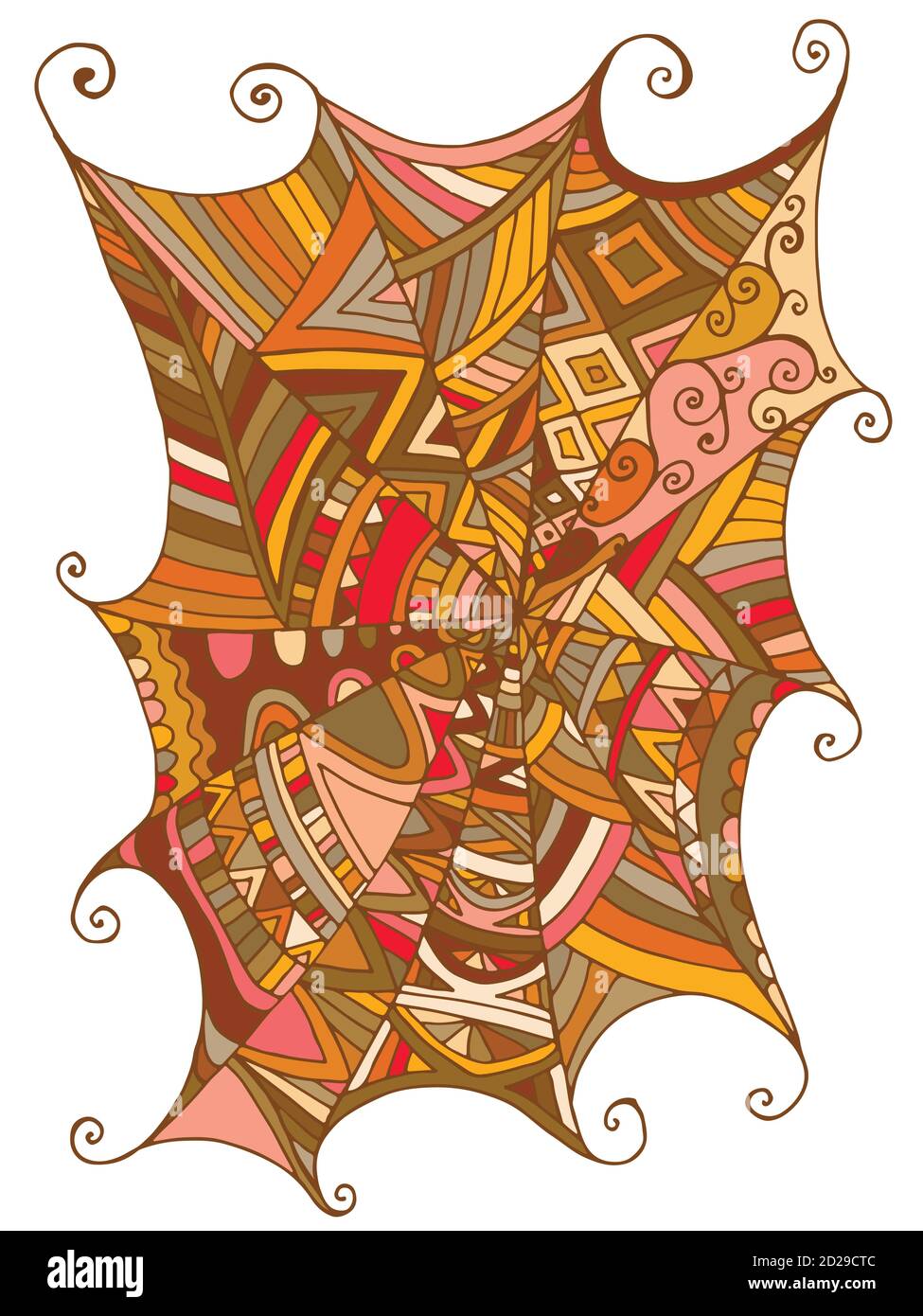 Dekorative schöne Spinnennetz, Kinder s Farbe Illustration Stock Vektor