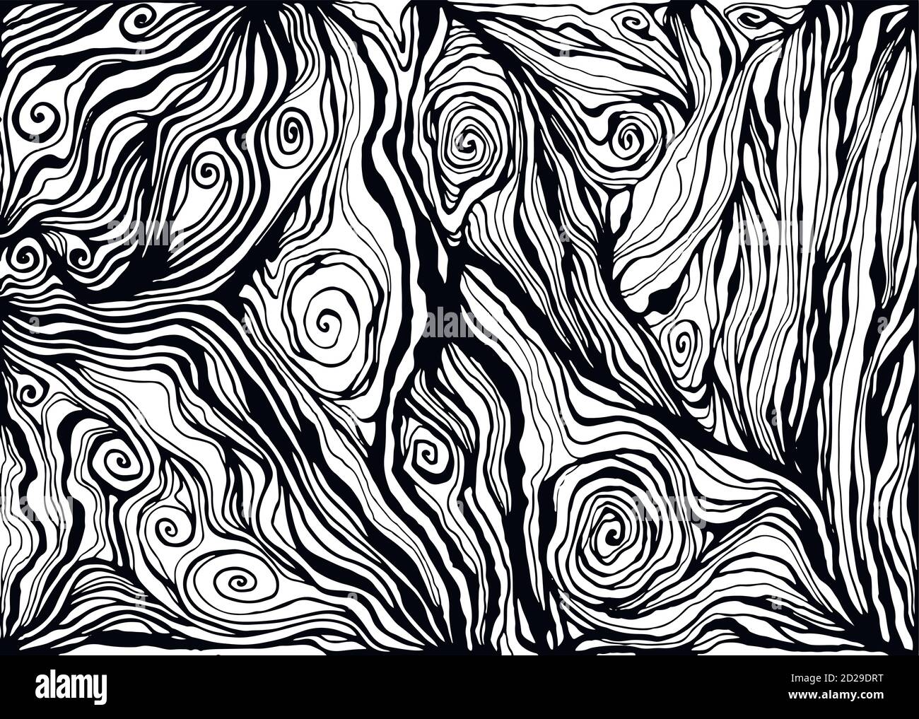 Schwarz weiße dekorative Kritzeleien Welle. Stock Vektor