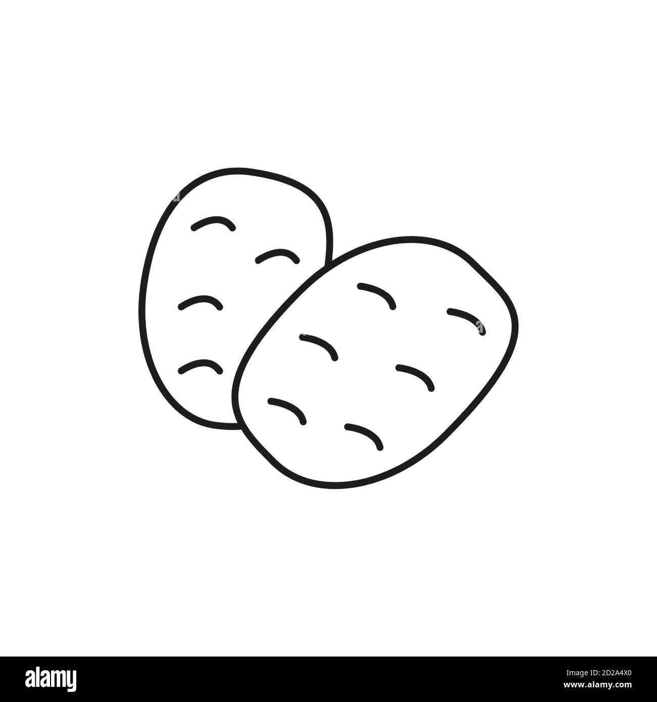 Kartoffel-Symbol-Element von Gemüse-Symbol für mobile Konzept und Web-Apps. Dünne Linie Kartoffel-Symbol kann für Web und mobile verwendet werden. Premium-Symbol auf Weiß Stock Vektor