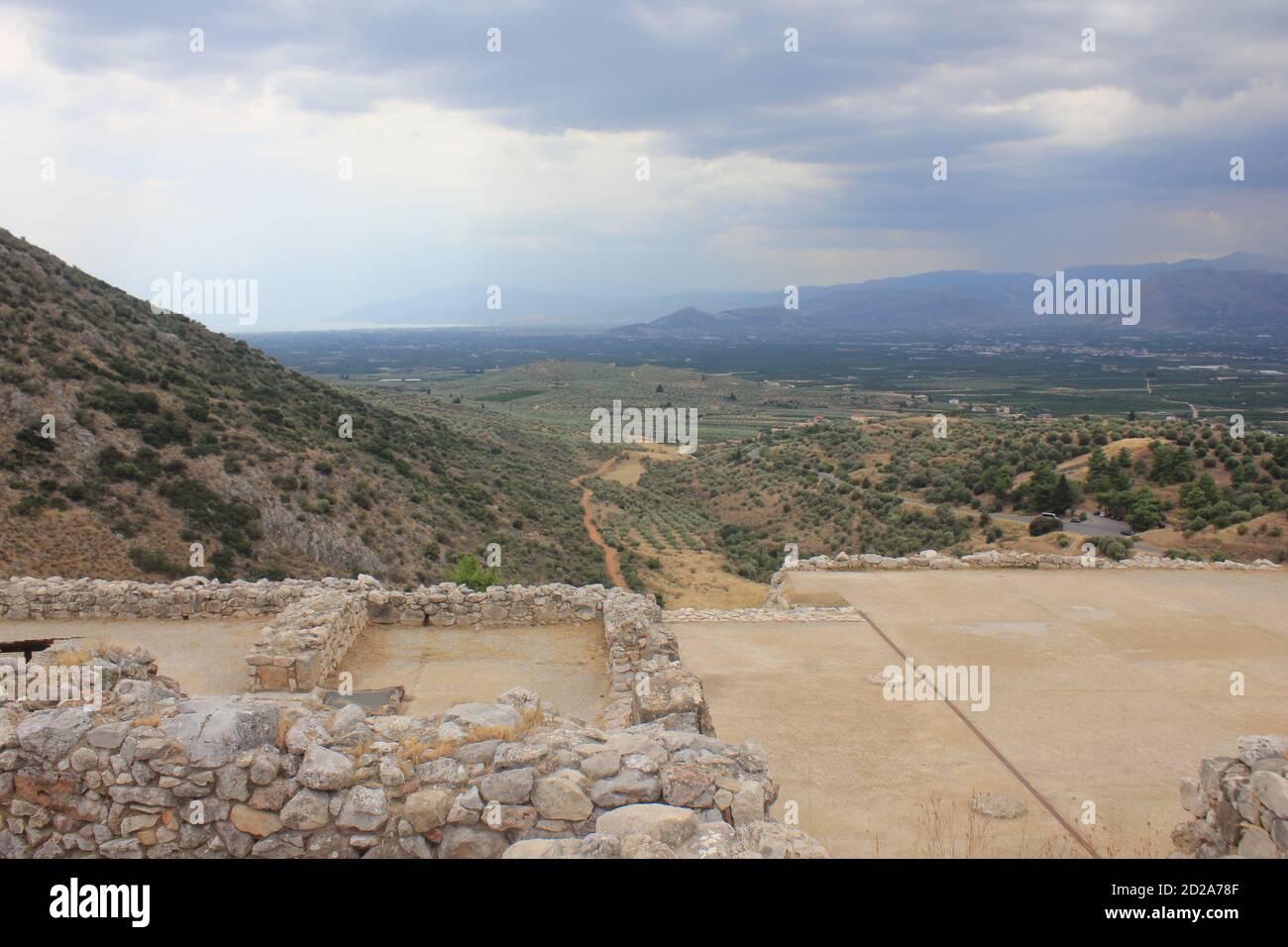 Die UNESCO-Welterbe archäologische Stätte von Mycinae in Peloponnes, Griechenland Stockfoto