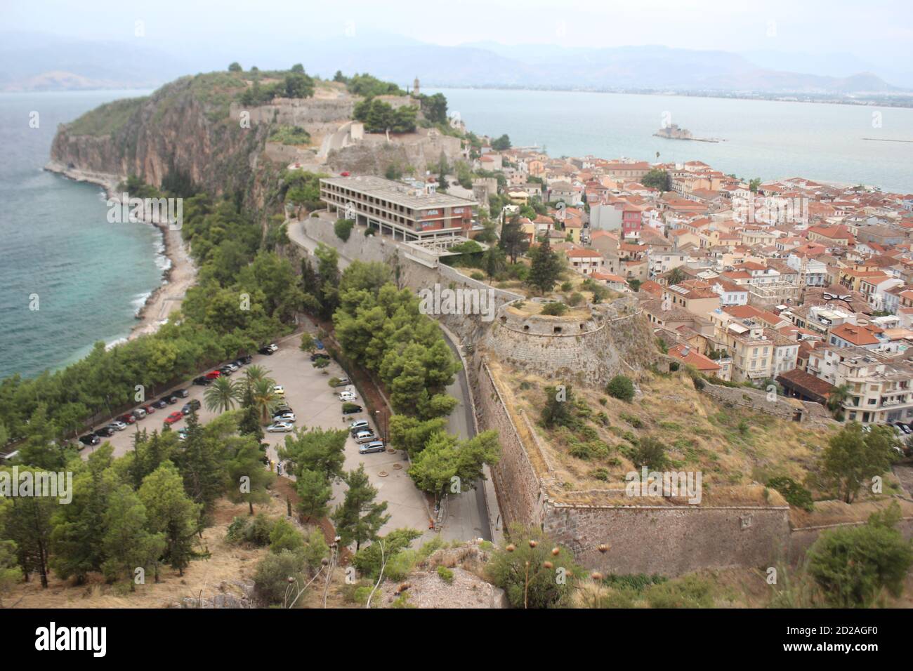 Panoramablick auf die Stadt Naflio von der Festung Palamidi Stockfoto