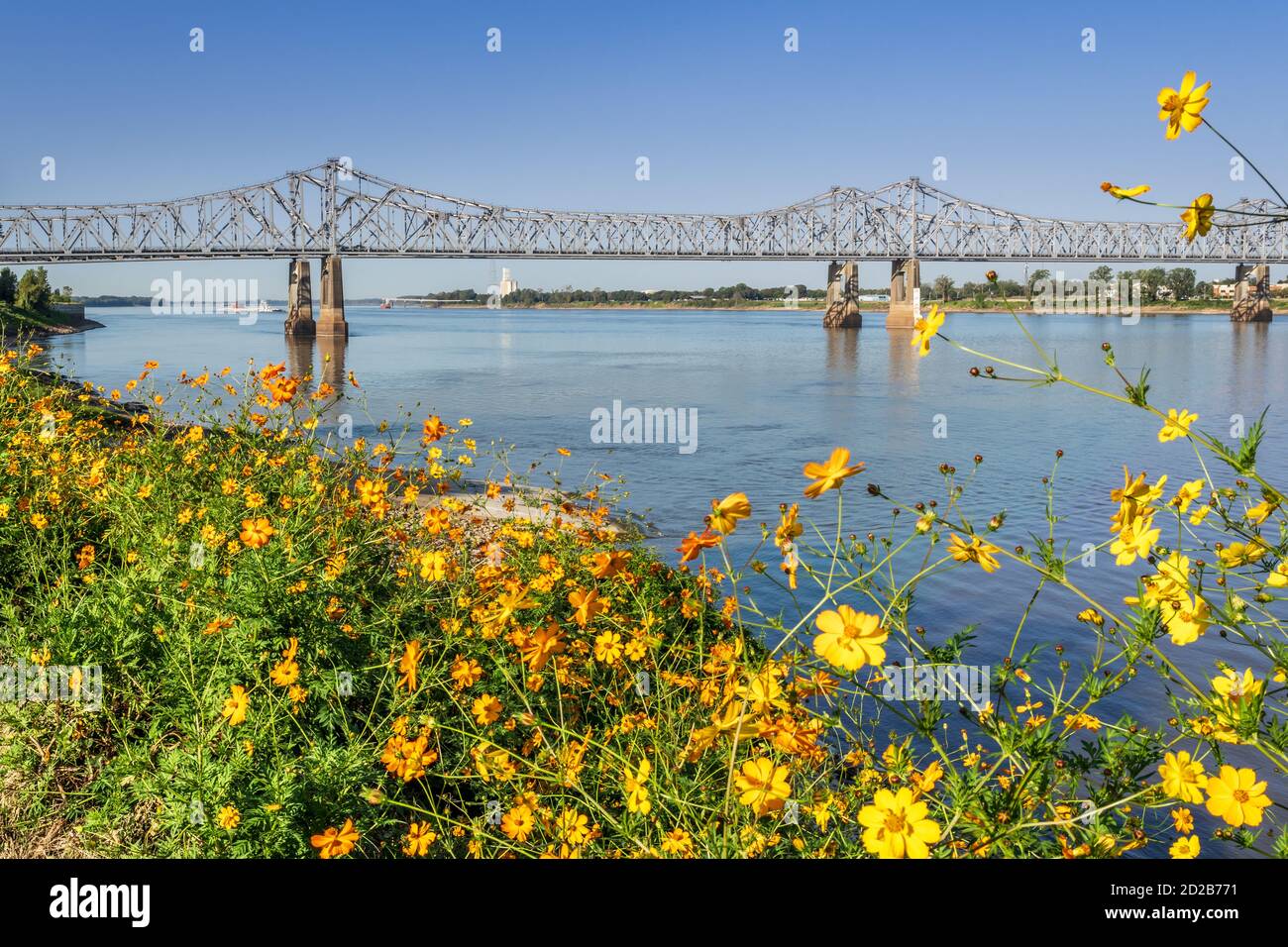 Natchez Mississippi River Brücke nach Vidalia, Louisiana. Stockfoto